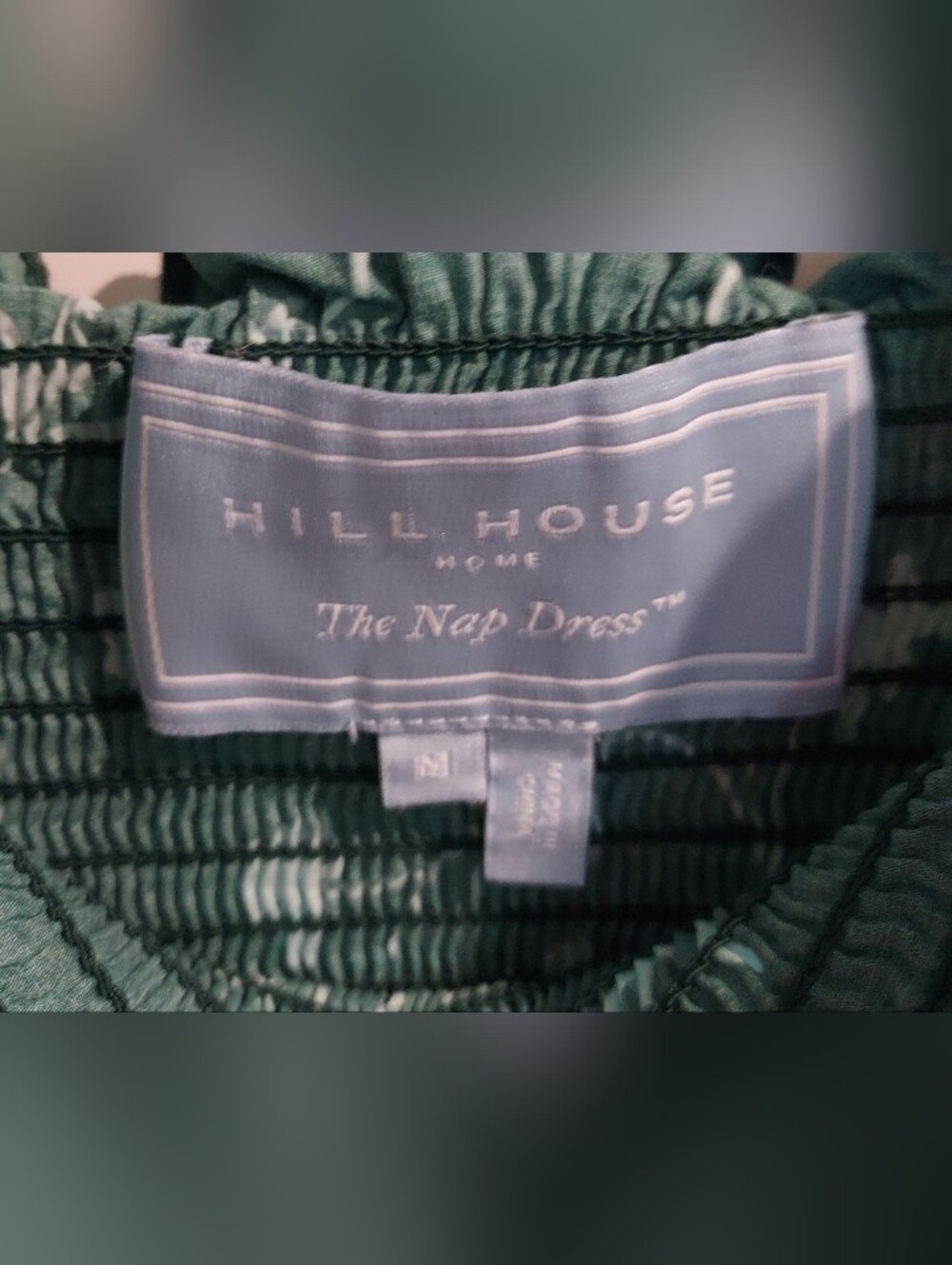 Hill House The Ellie Nap Dress Green Floral Smocked Ruffled Midi Size M - Picture 6 of 9